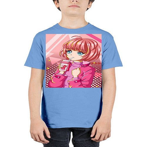 Beautiful and cute girl with strawberry milk 76# - anime - Youth Tee Unisex