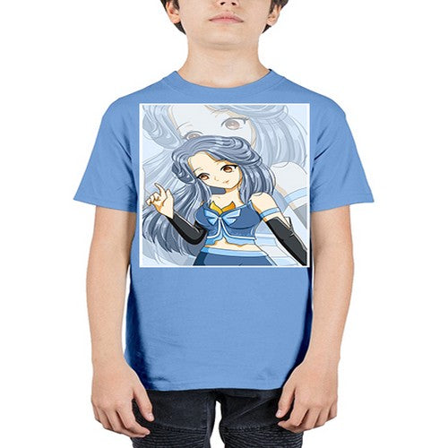 Beautiful and cute princess long blue hair 15# - anime - Youth Tee Unisex