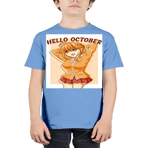 Beautiful and cute teenager girl in hello october 85# - anime - Youth Tee Unisex