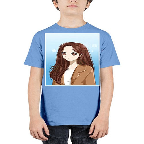 Beautiful and happy girl long hair with suit 94# - anime - Youth Tee Unisex