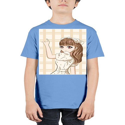 Beautiful and happy girl with hair bangs 92# - anime - Youth Tee Unisex