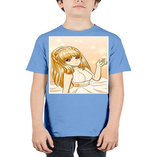 Beautiful and happy princess long yellow hair 24# - anime - Youth Tee Unisex