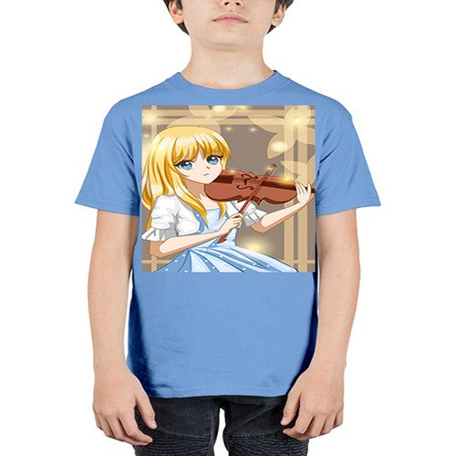 Beautiful girl playing violin 2# - anime - Youth Tee Unisex