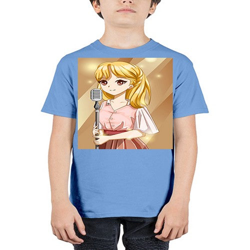 Beautiful girl singing in the studio 32# - anime - Youth Tee Unisex