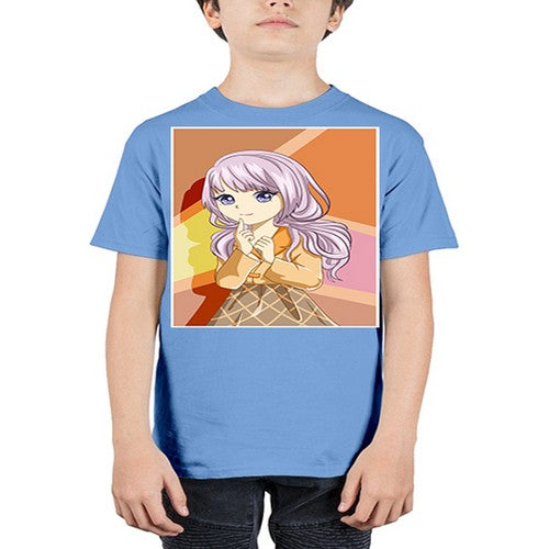 Beautiful girl with long purple hair 42# - anime - Youth Tee Unisex