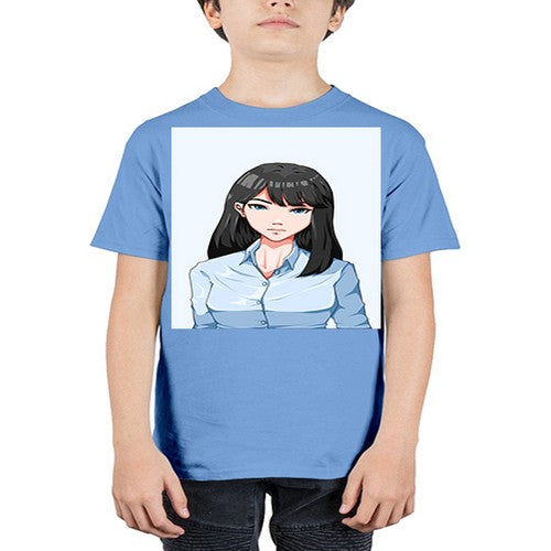 Beautiful office woman long black hair 7# - anime - Youth Tee Unisex