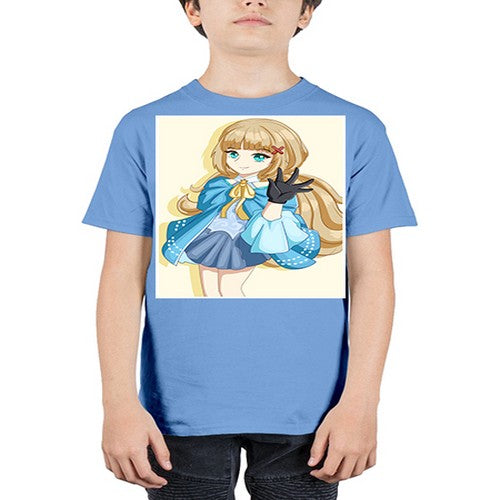 Beautiful princess long hair with blue costume 62# - anime - Youth Tee Unisex