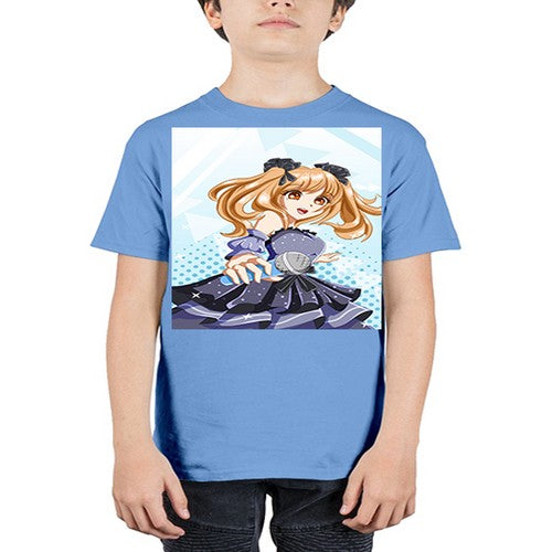 Beautiful singer girl with black dress 19# - anime - Youth Tee Unisex