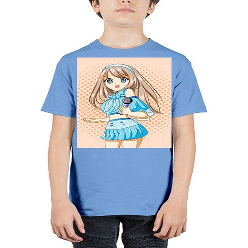 Beautiful singer woman with blue dress 179# - anime - Youth Tee Unisex
