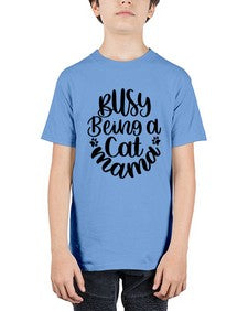 Busy Being A Cat Mama Style 80# - cats - Youth Tee Unisex