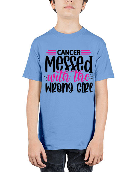 Cancer Messed with the Wrong Girl 29# - breast cancer - Youth Tee Unisex