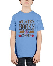 Cats Books Coffee Style 9# - cats - Youth Tee Unisex