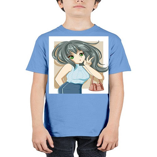 Cool and beautiful girl carry a fashion bag 96# - anime - Youth Tee Unisex