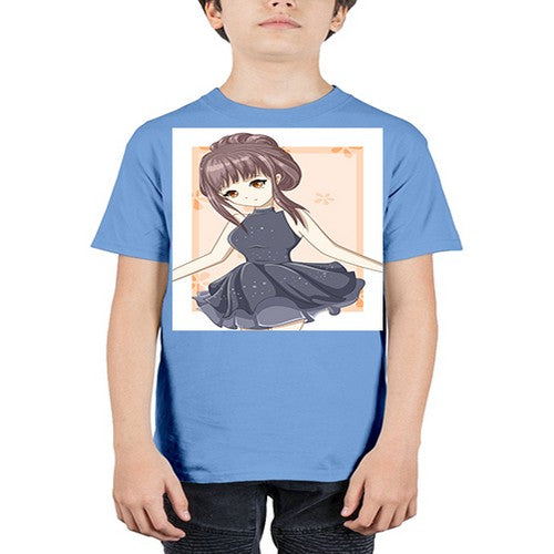 Cute and beatiful princess wearing black dress 117# - anime - Youth Tee Unisex