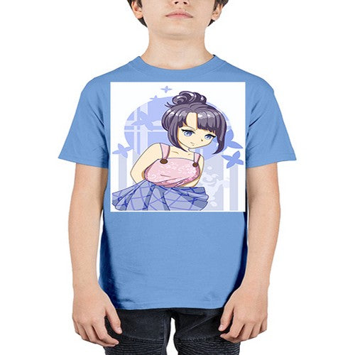 Cute and beautiful girl purple hair 167# - anime - Youth Tee Unisex