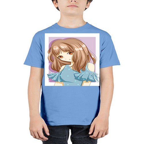 Cute and beautiful girl with blue blouse 101# - anime - Youth Tee Unisex