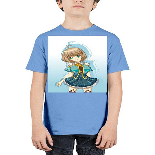 Cute and beautiful girl with blue dress game 22# - anime - Youth Tee Unisex