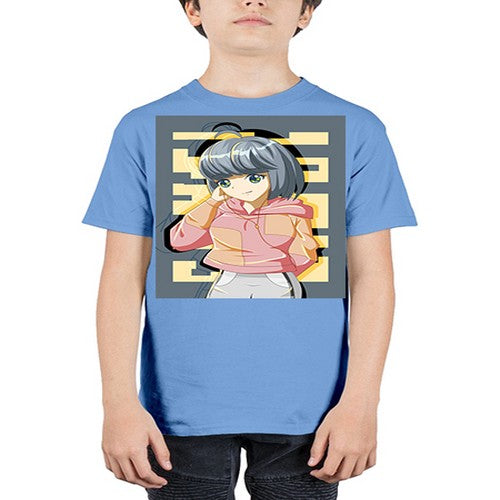 Cute and cool girl with jacket 80# - anime - Youth Tee Unisex