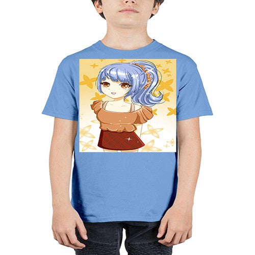 Cute and funny girl with blue hair 31# - anime - Youth Tee Unisex