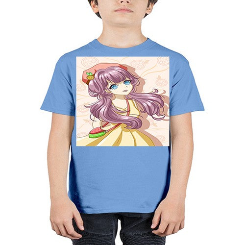 Cute and happy girl in summertime with fruit theme 33# - anime - Youth Tee Unisex