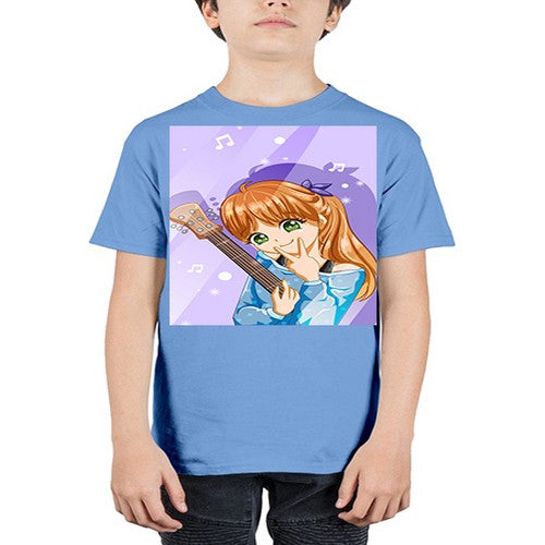 Cute and soft girl with guitar 53# - anime - Youth Tee Unisex