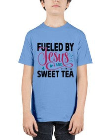 Fueled By Jesus And Sweet Tea 989# - tea - Youth Tee Unisex