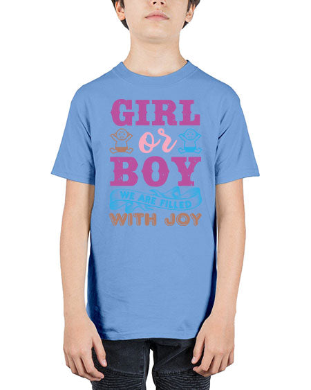 Girl or boy we are filled with joy Style 82# - baby shower - Youth Tee Unisex