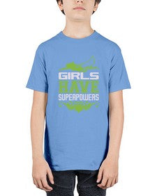 Girls have superpowers 129# - cartoon super hero - Youth Tee Unisex