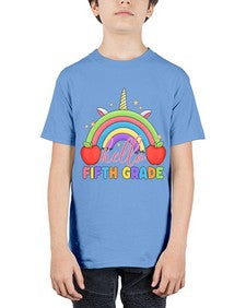 Hello fifth Grade Unicorn Rainbow 267# - fifth grade - Youth Tee Unisex