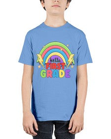 Hello first Grade Rainbow 280# - first grade - Youth Tee Unisex