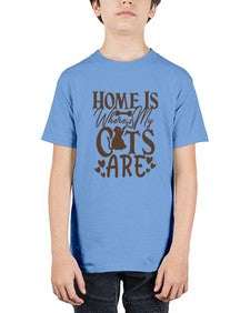 Home Is Where My Cats Are Style 15# - cats - Youth Tee Unisex