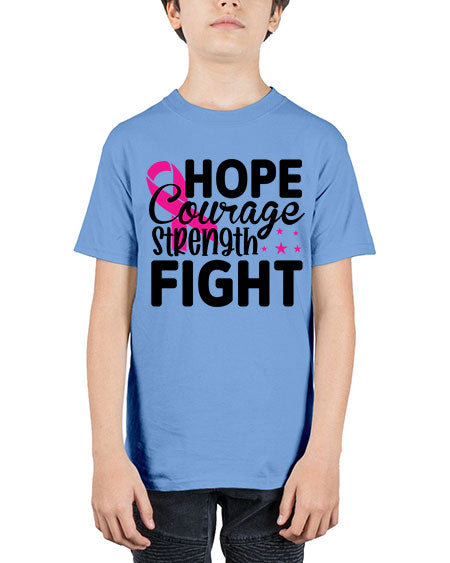 Hope Courage Strength Fight 21# - breast cancer - Youth Tee Unisex