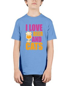 I Love Beer And Cats - cats - Youth Tee Unisex