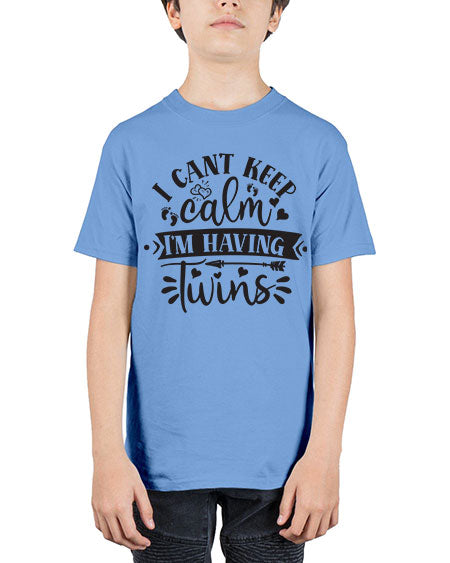 I can t keep calm I m having twins 339# - pregnancy - Youth Tee Unisex