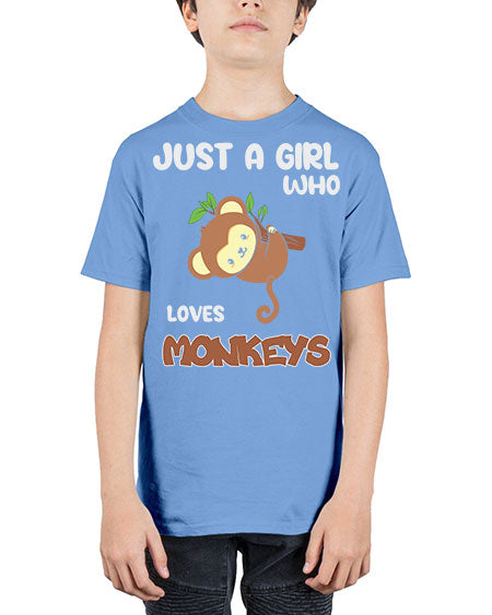Just a Girl Who Loves 8# - monkey - Youth Tee Unisex