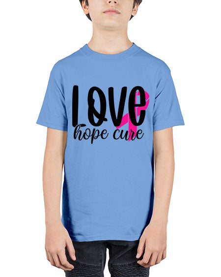 Love Hope Cure 13# - breast cancer - Youth Tee Unisex