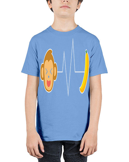 Monkey Heartbeat Banana 13# - monkey - Youth Tee Unisex
