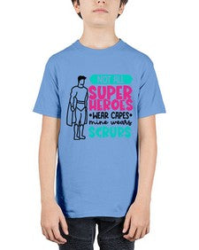 Not All Super Heroes Wear Capes Mine Wears Scrubs Style Style 1136# - nurse - Youth Tee Unisex