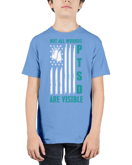 PTSD Awareness Not All Wounds 8# - PTSD - Youth Tee Unisex