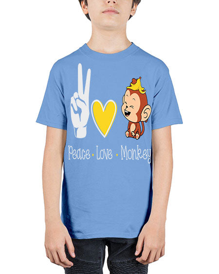 Peace Love Monkey 20# - monkey - Youth Tee Unisex