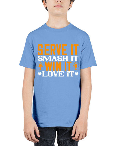 Serve it smash it win it love it 1883# - badminton - Youth Tee Unisex