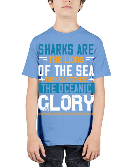Sharks are the lions of the seaThey glamorize the oceanic glory Style 30# - shark-fish - Youth Tee Unisex