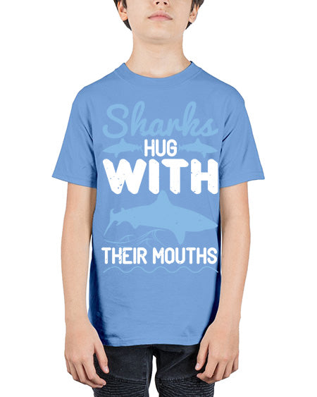 Sharks hug with their mouths Style 22# - shark-fish - Youth Tee Unisex