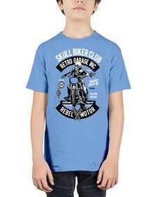 Skull Biker Club 1050# - skull and bones - Youth Tee Unisex