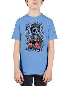 Skull Scooterist 1063# - skull and bones - Youth Tee Unisex