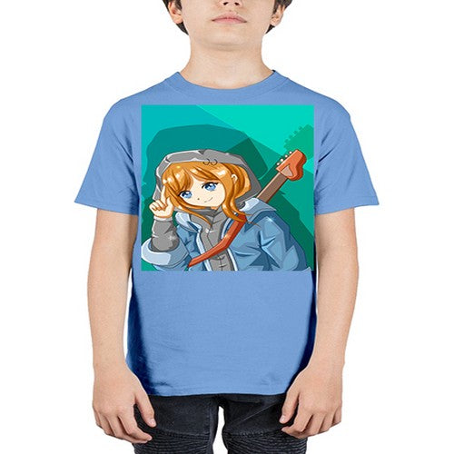 Swag and cute girl with a guitar 50# - anime - Youth Tee Unisex