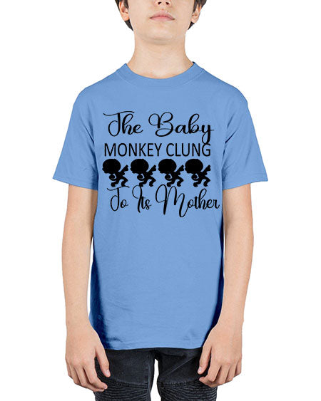 The baby monkey clung to  - monkey - Youth Tee Unisex
