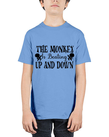 The monkey is beating up  - monkey - Youth Tee Unisex