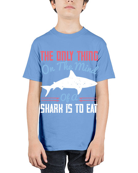 The only thing on the mind of a shark is to eat Style 18# - shark-fish - Youth Tee Unisex