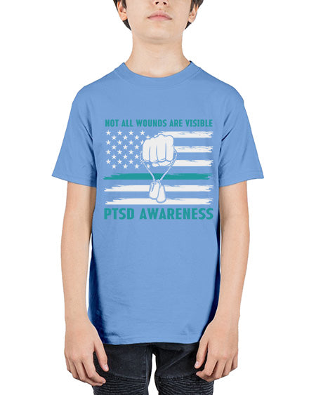 Veteran PTSD Not all wounds 4# - PTSD - Youth Tee Unisex